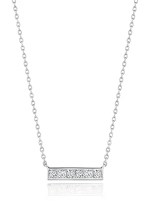Elma Horizontal Diamond Bar Necklace