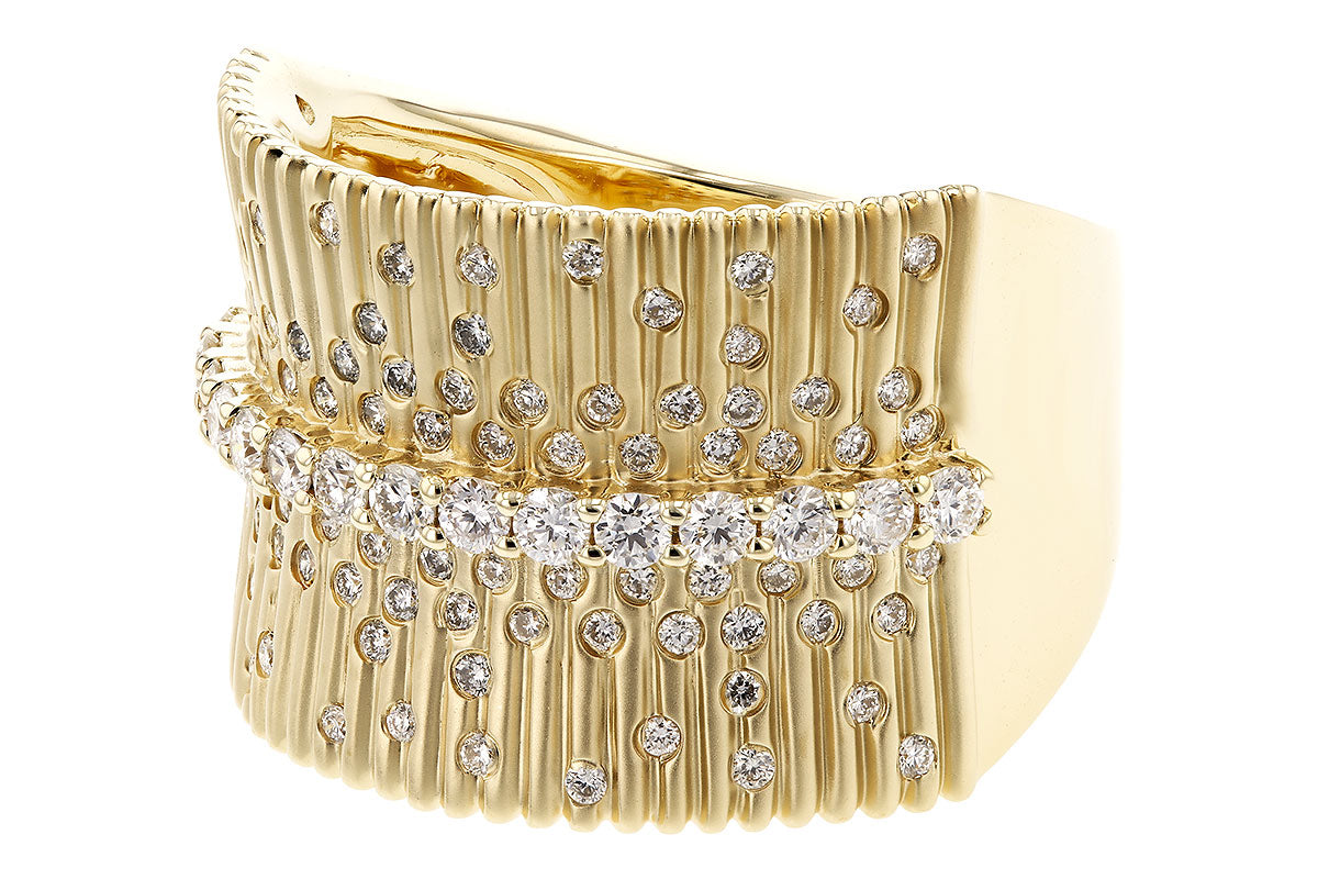 Allison Kaufman Grooved Satin Diamond Fashion Ring