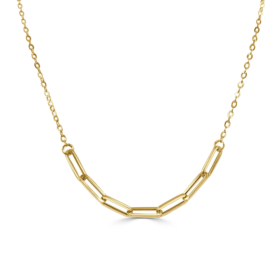 Sabrina Design Paperclip Link Necklace