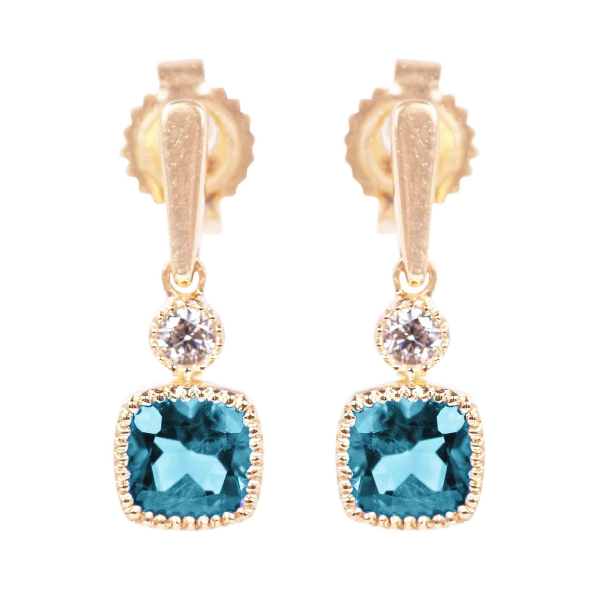 AGI Blue Topaz Dangle Earrings