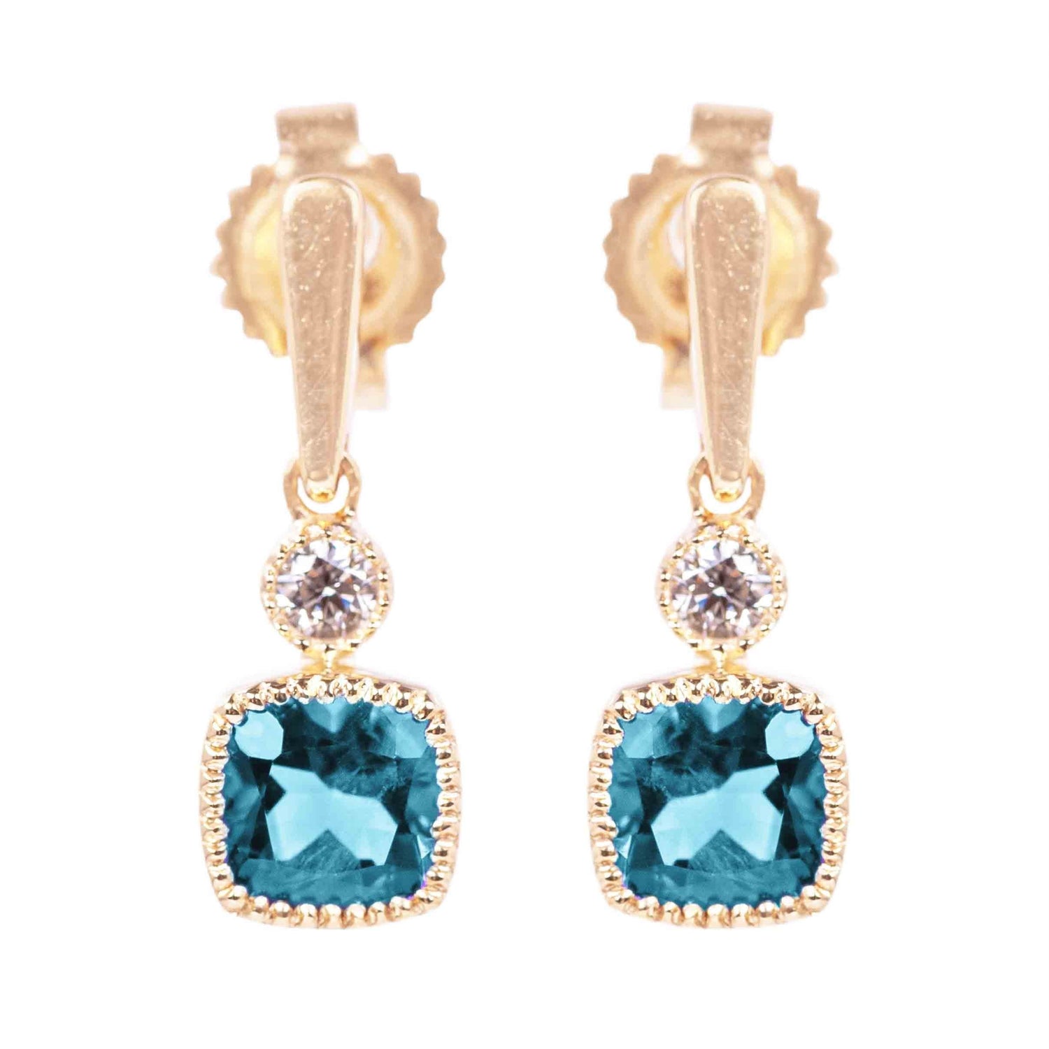AGI Blue Topaz Dangle Earrings
