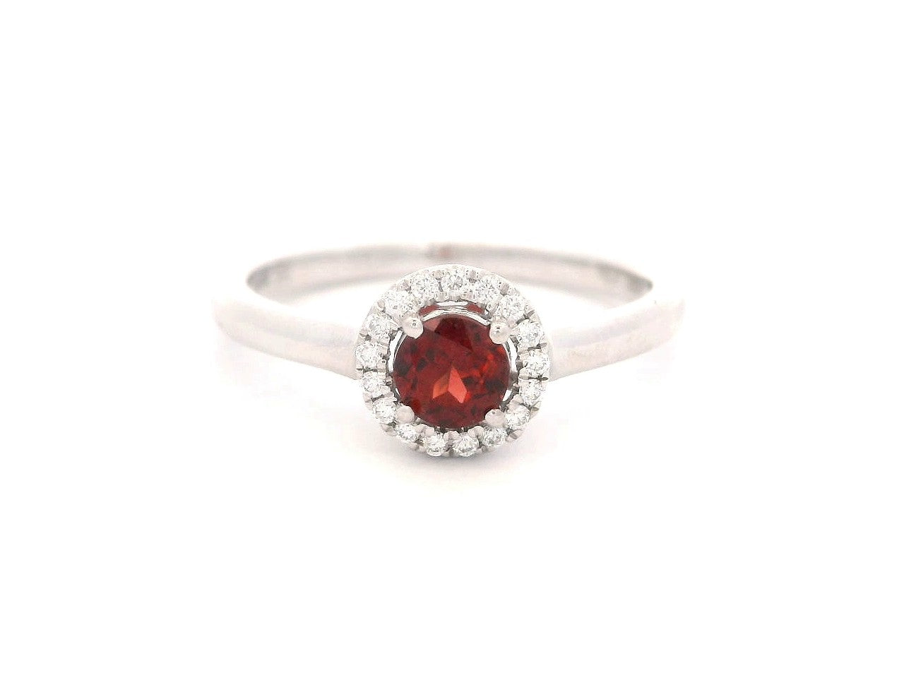 GBC Garnet and Diamond Halo Ring