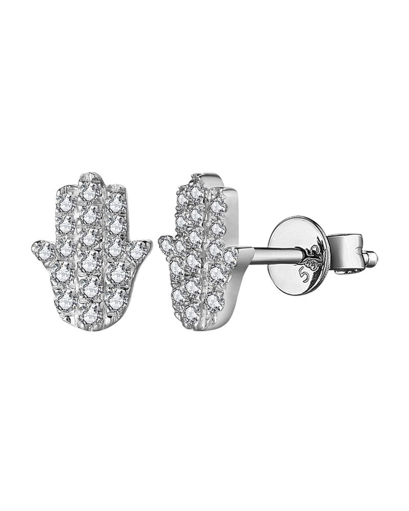 Diasun Diamond Hamsa Earrings