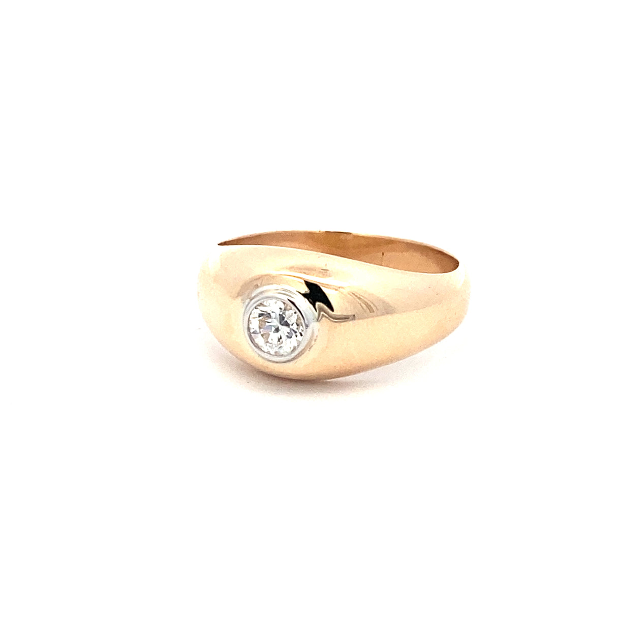 Men's Bezel-Set Solitaire Diamond Ring