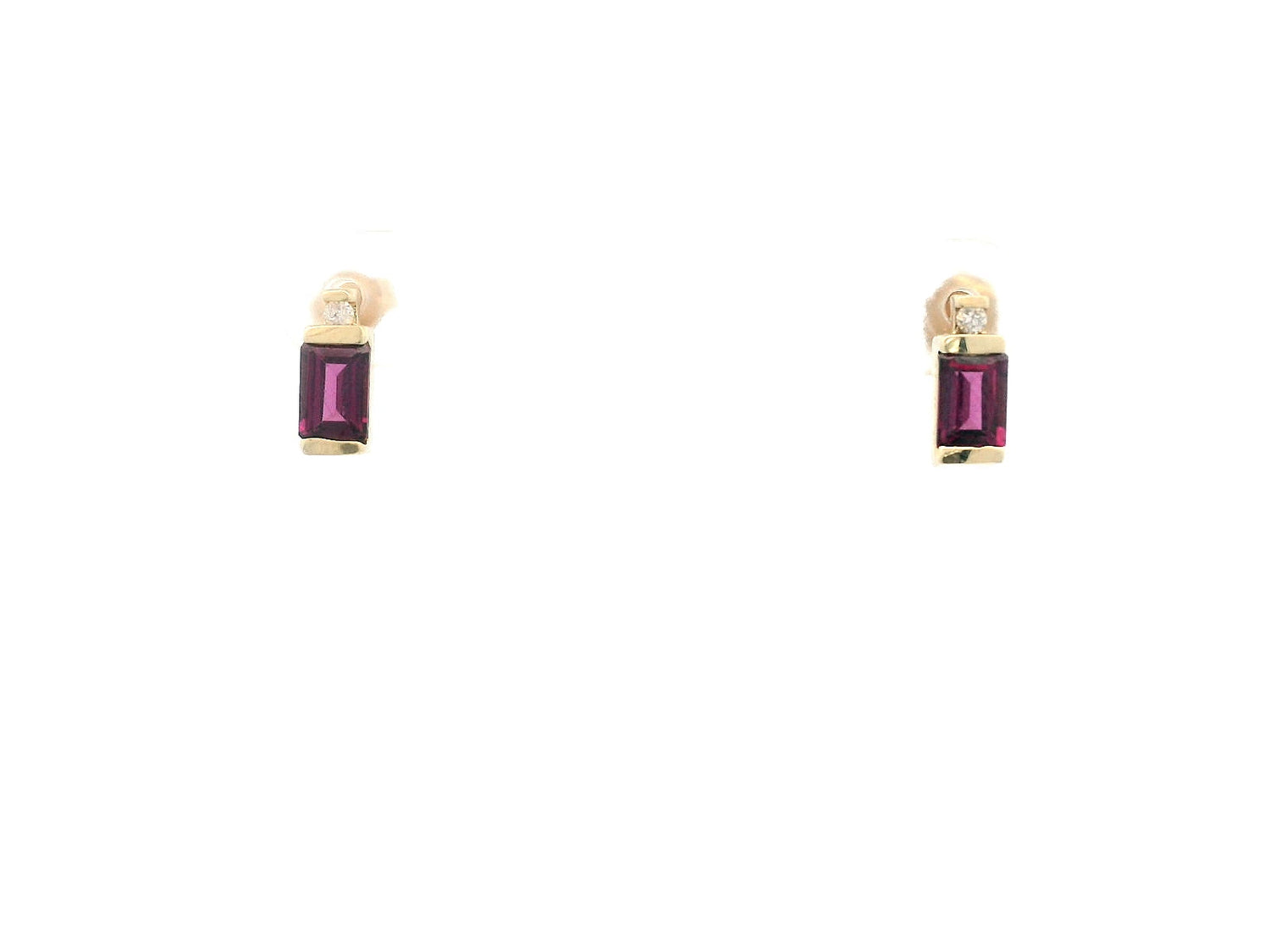 Estate - Garnet and Diamond Stud Earrings