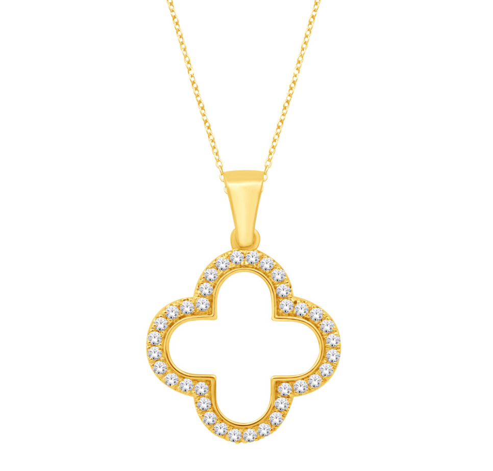S.Kashi Open Clover Diamond Pendant