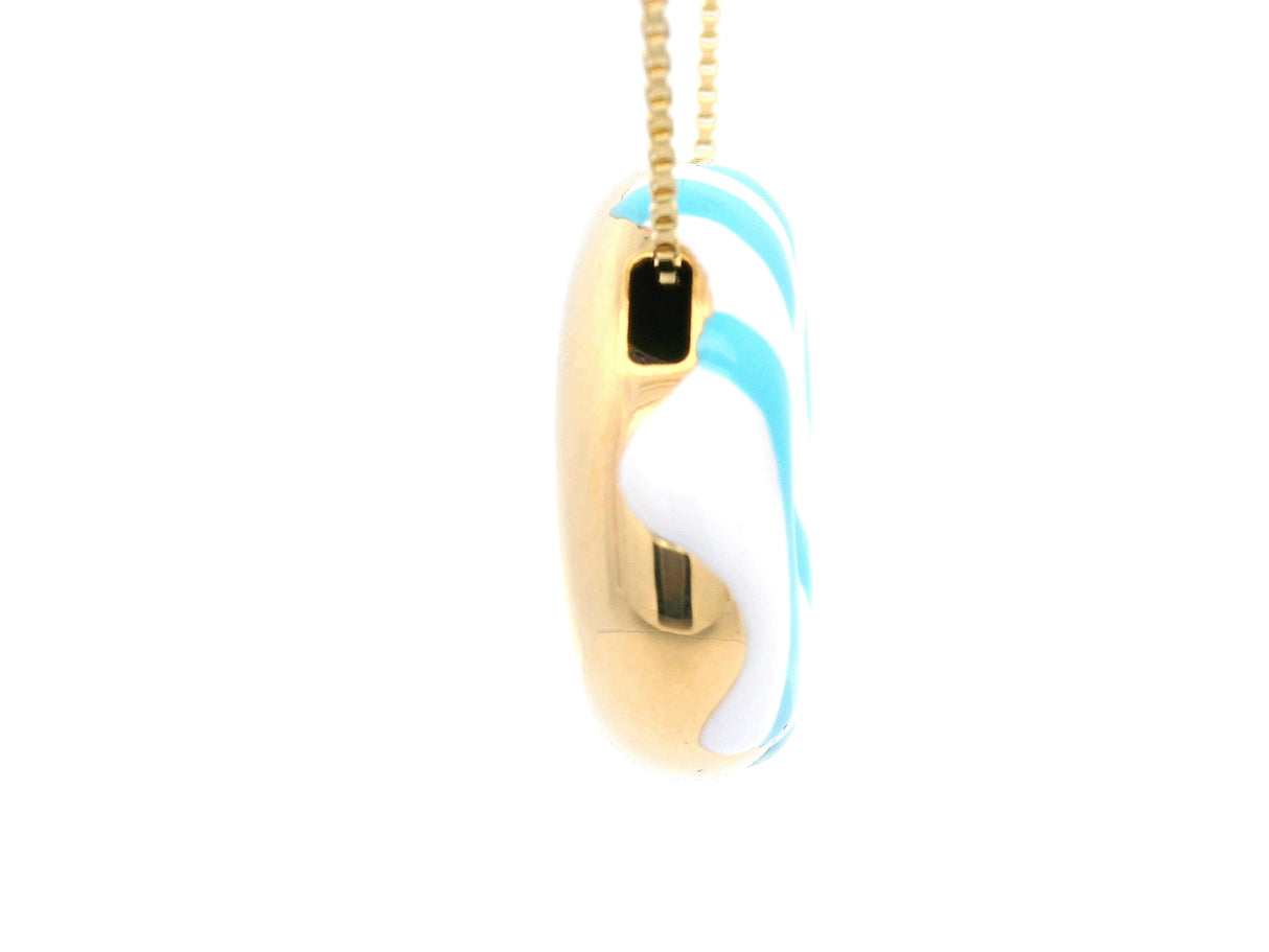 White Frosting Donut Pendant