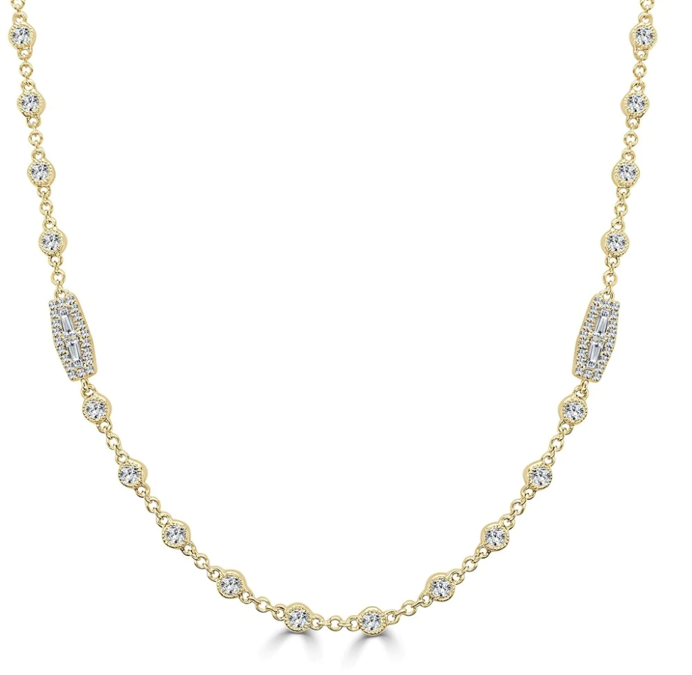 Sabrina Design Diamond Station Necklace