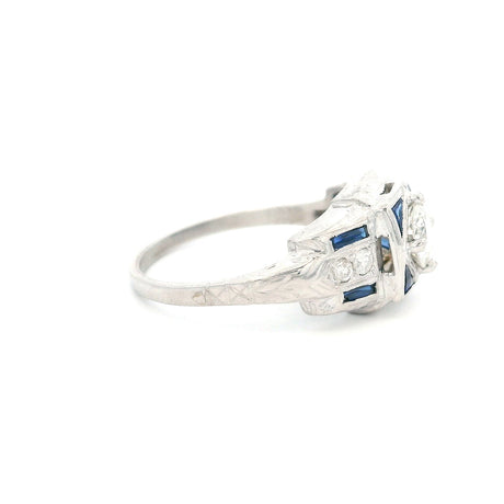 Estate - Platinum Sapphire and Diamond Ring