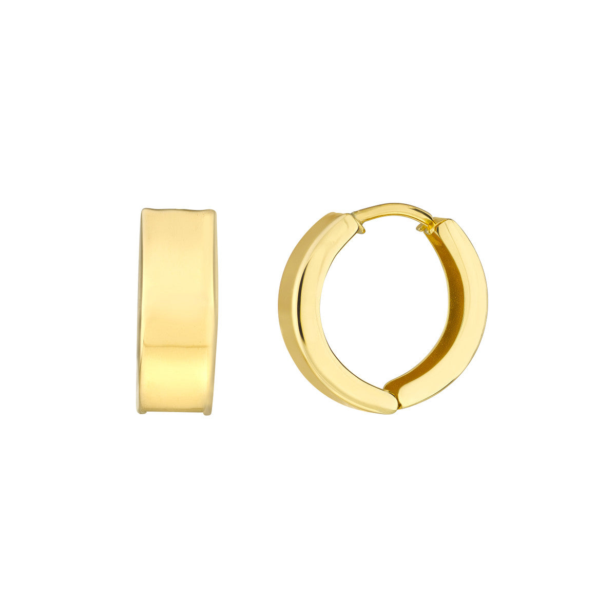 Midas Flat Polished Round Hoop Earrings