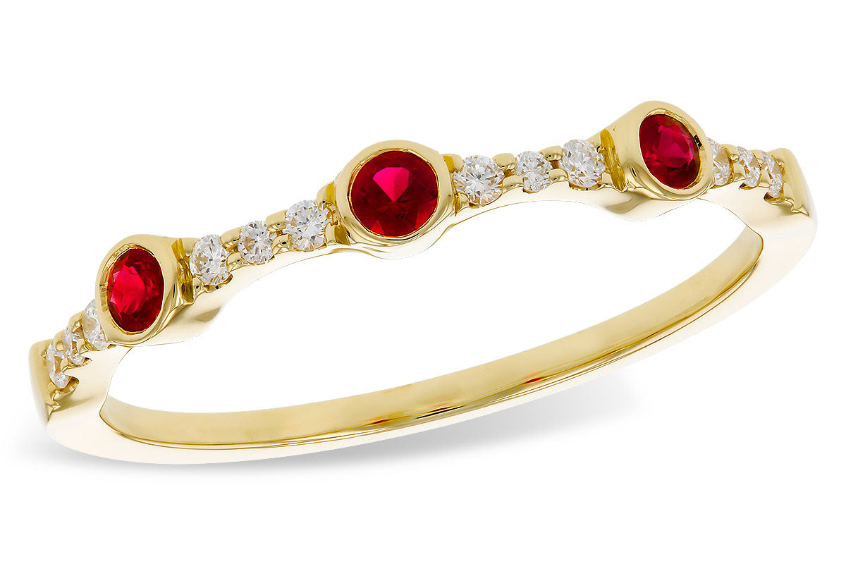 Allison Kaufman Ruby and Diamond Stackable Ring