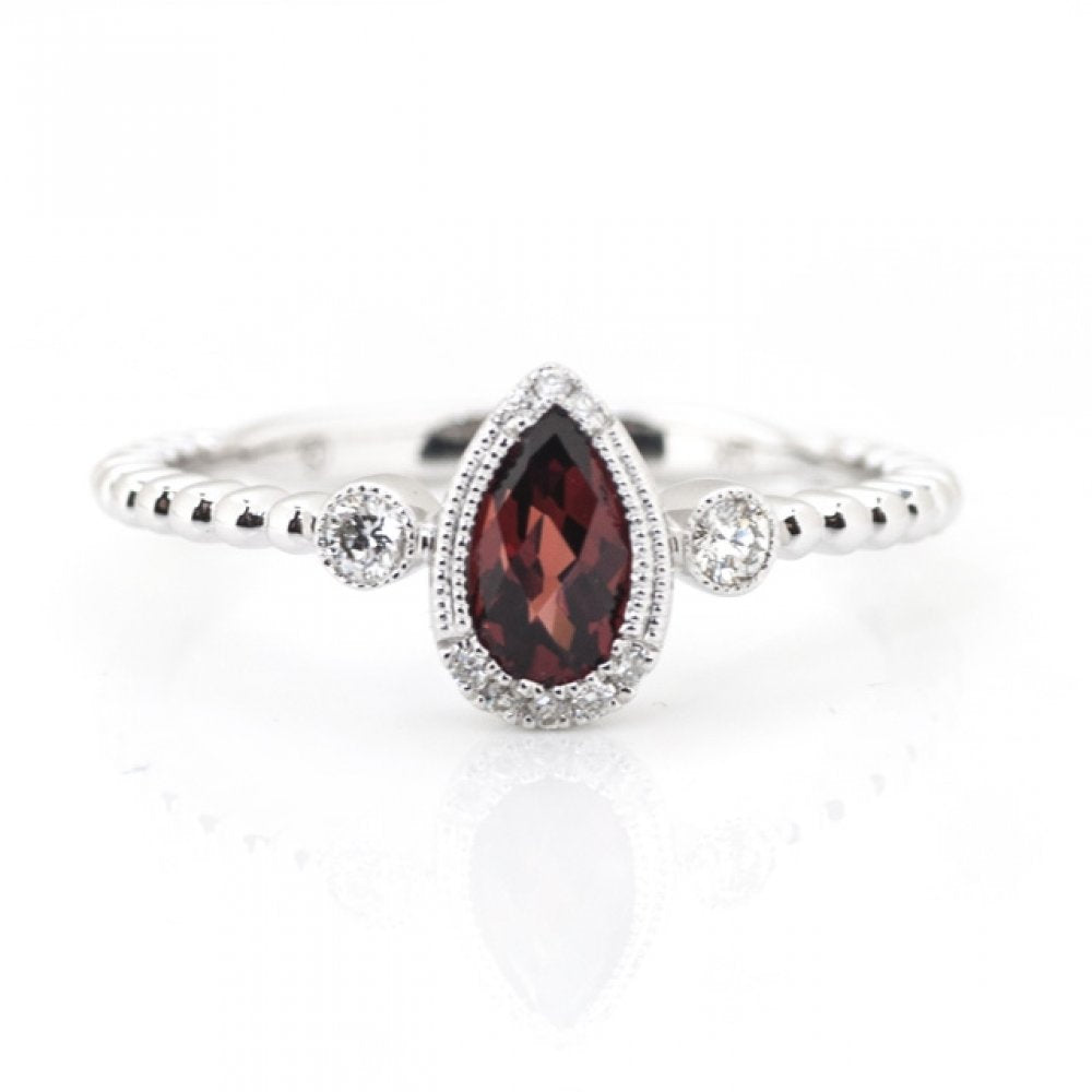 AGI Garnet Beaded Ring