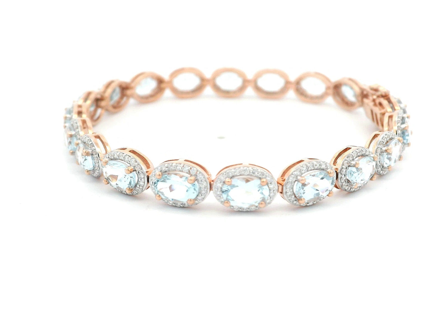 Royal Jewelry Aquamarine Tennis Bracelet