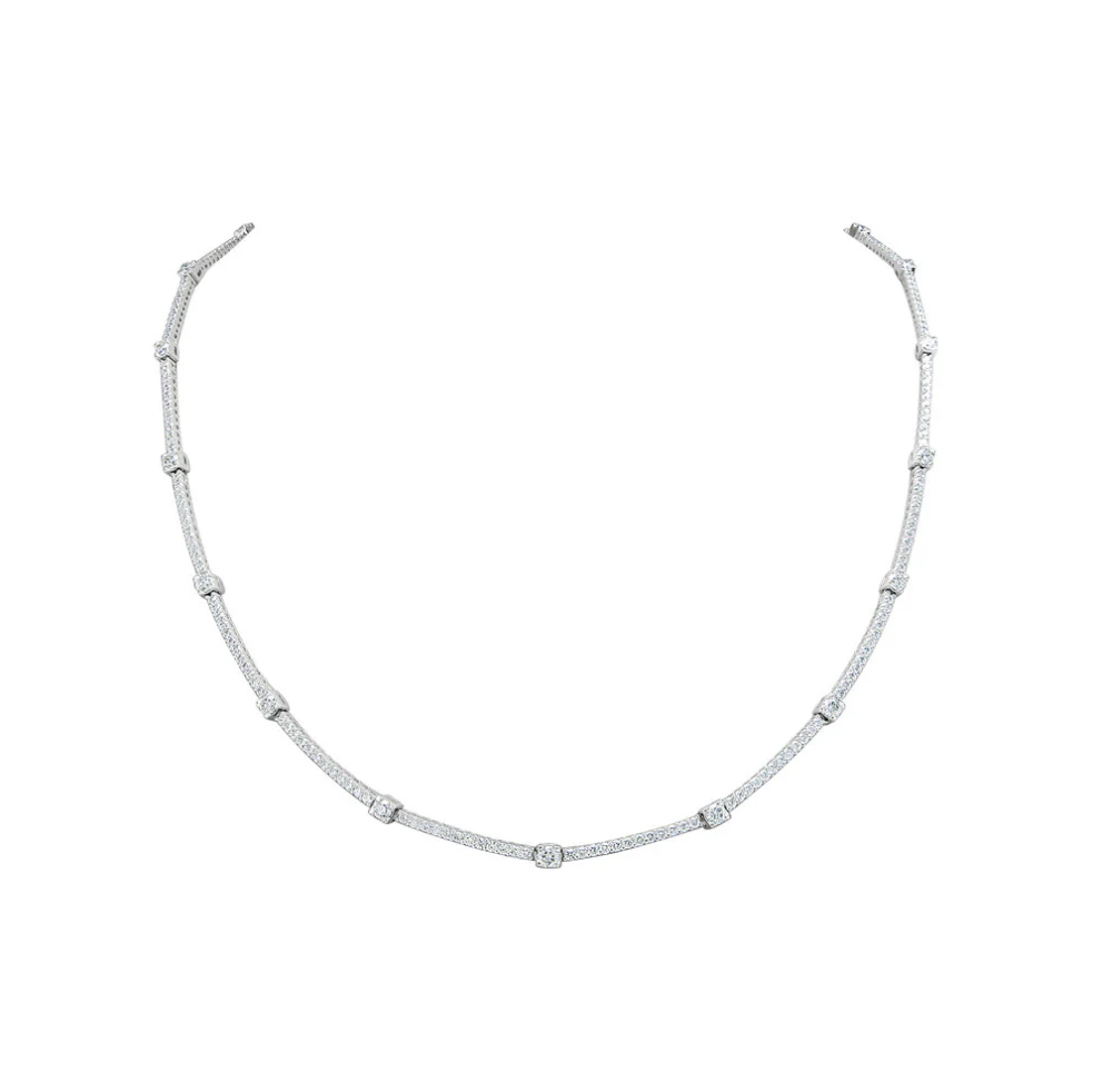 Sabrina Design Alternating Diamond Necklace