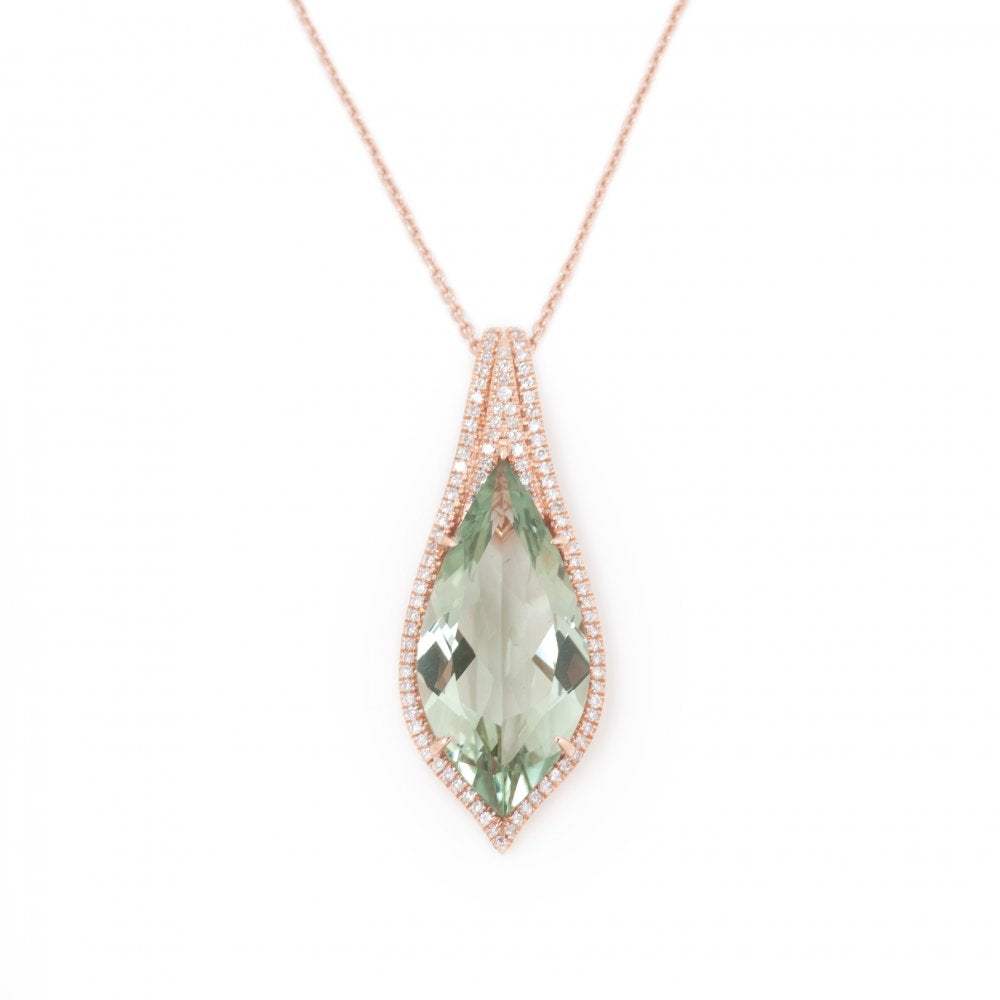 AGI Marquise Green Quartz Necklace