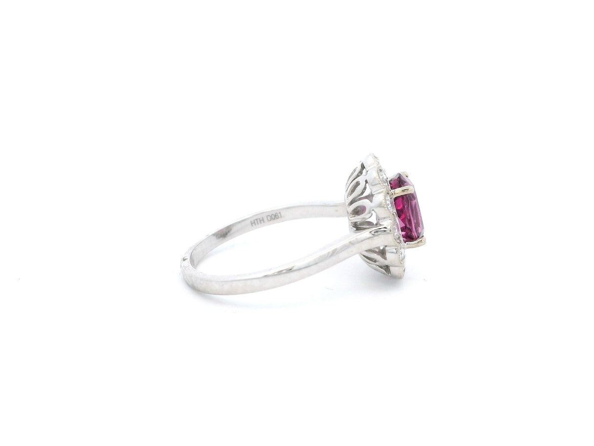 Malaya Garnet Diamond Halo Ring