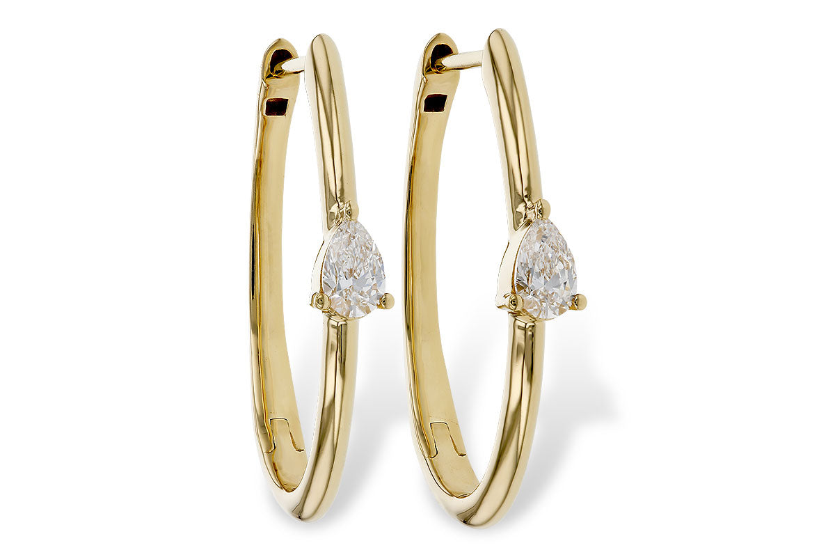 Allison Kaufman Solitaire Diamond Hoop Earrings