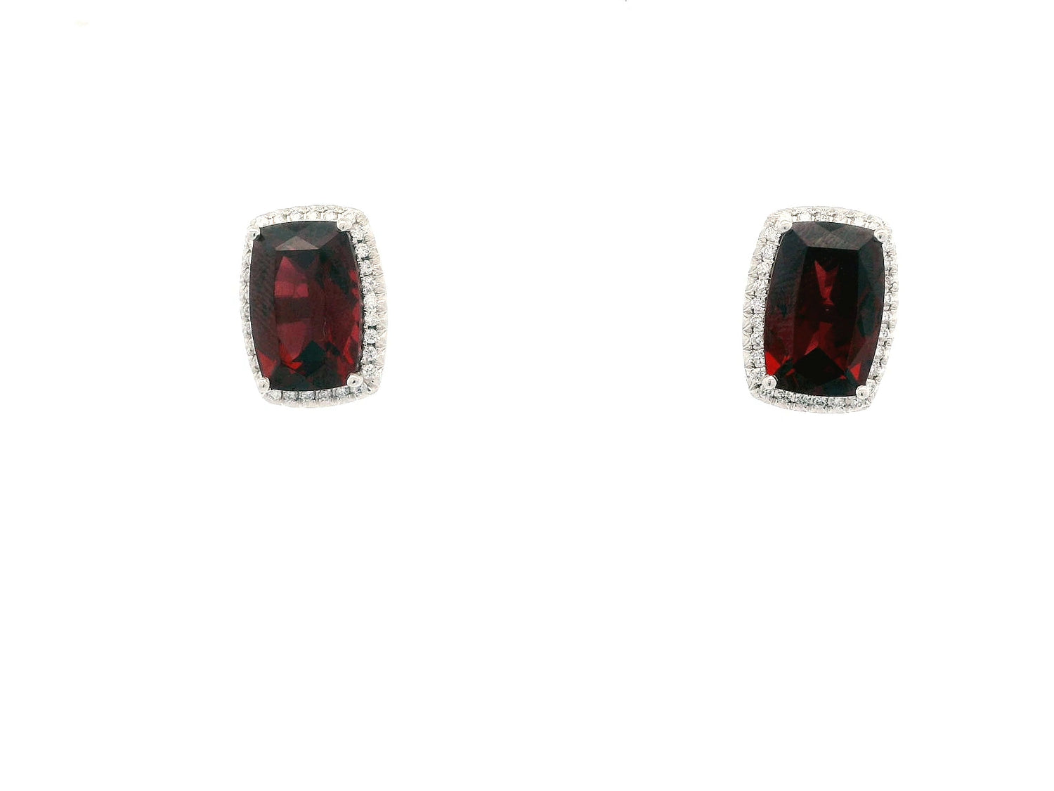 GBC Garnet and Diamond Stud Earrings
