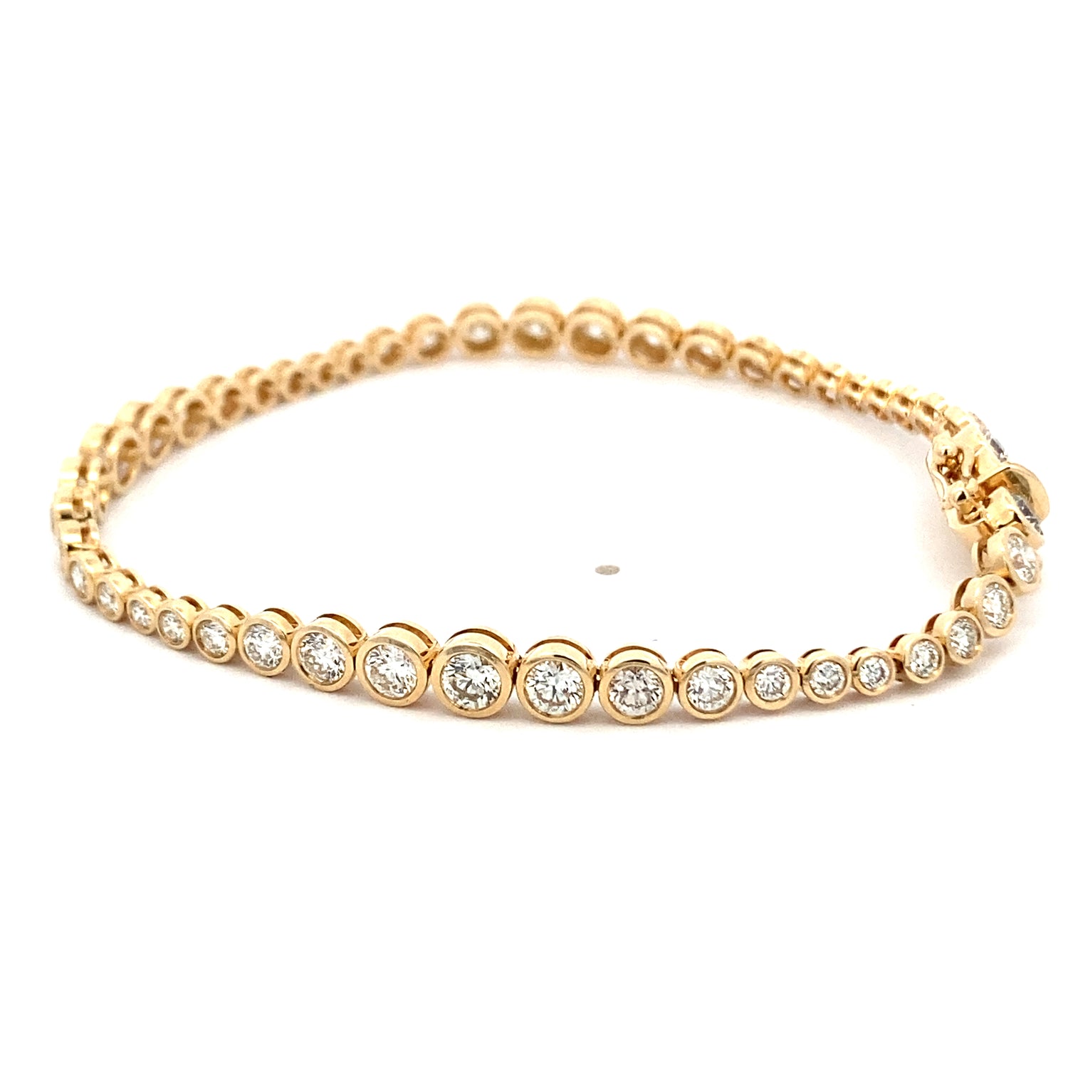 Graduated Diamond Bezel Tennis Bracelet