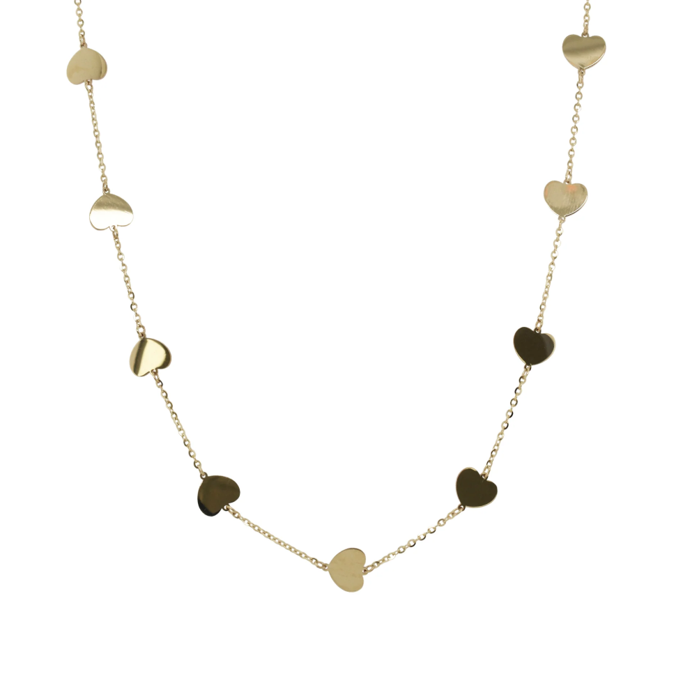 Sabrina Designs Gold Heart Station Necklace