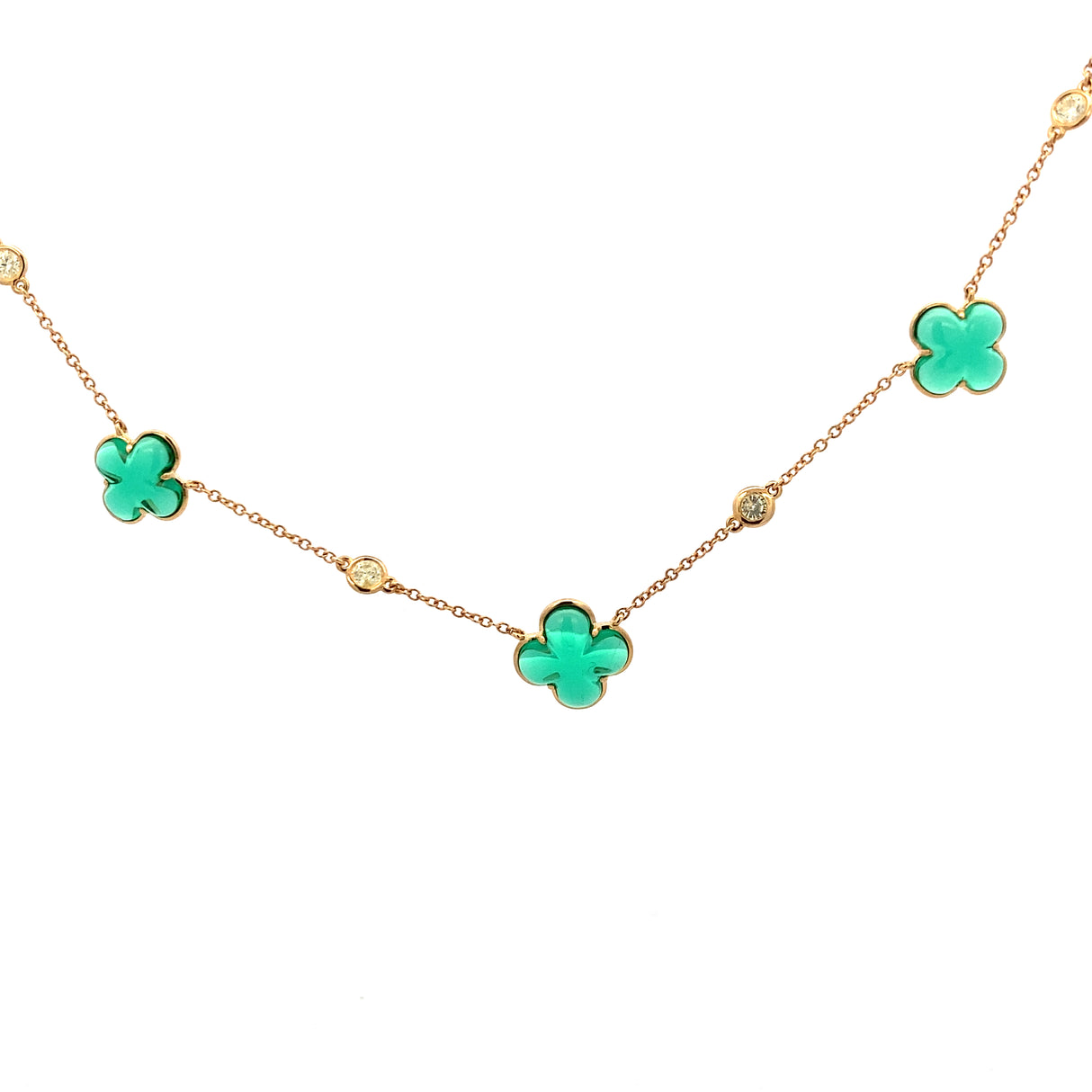 Emerald & Diamond Clover Necklace