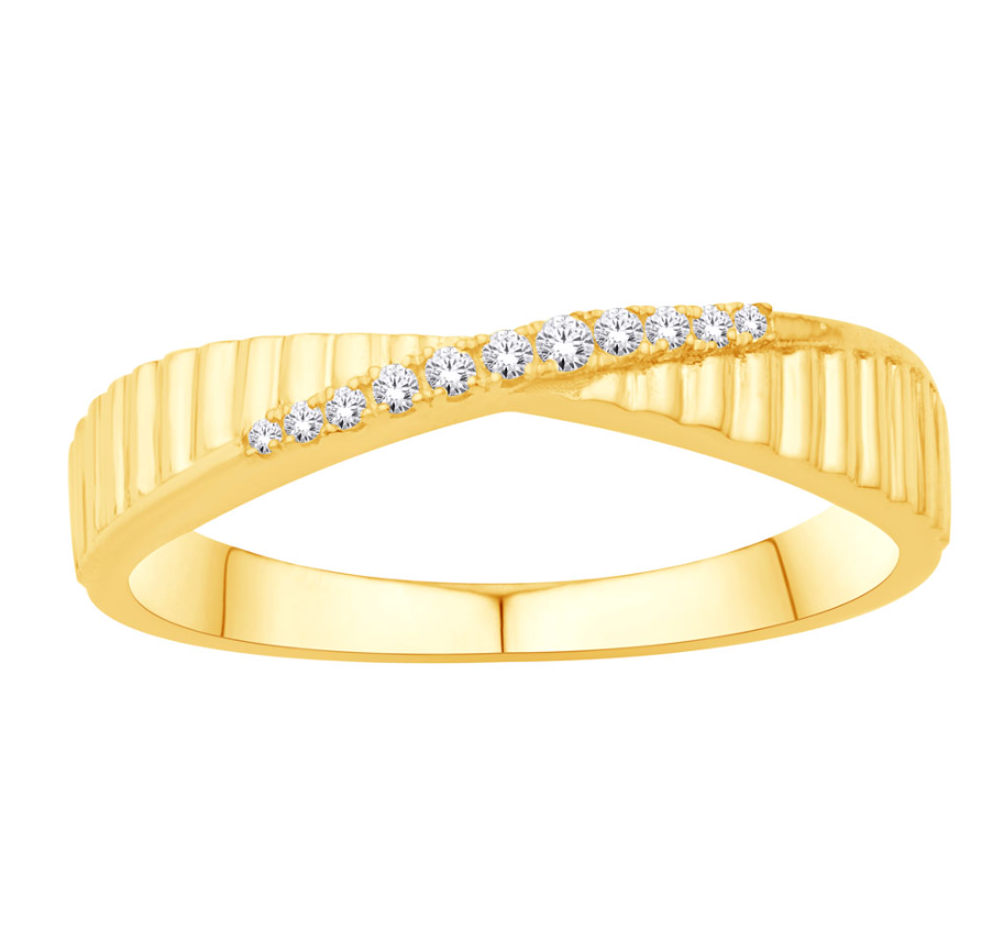 S.Kashi Ribbed Diamond Fashion Ring