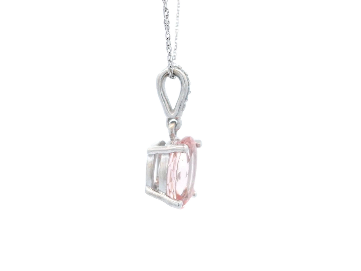 Oval Morganite Diamond Pendant