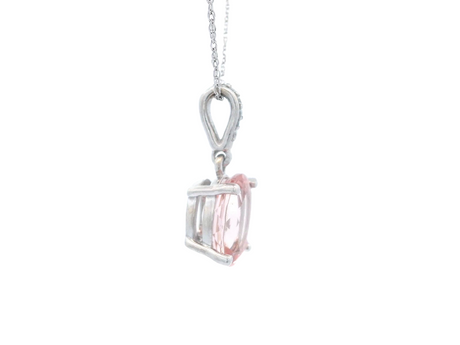 Oval Morganite Diamond Pendant