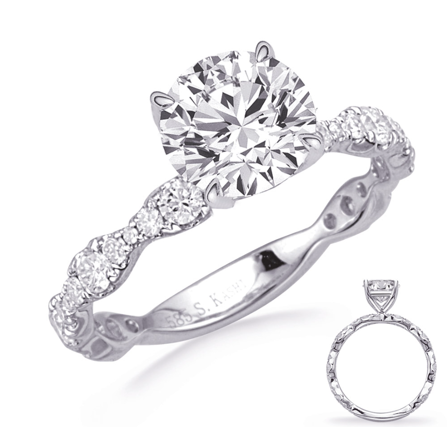 S.Kashi Scalloped Diamond Engagement Ring