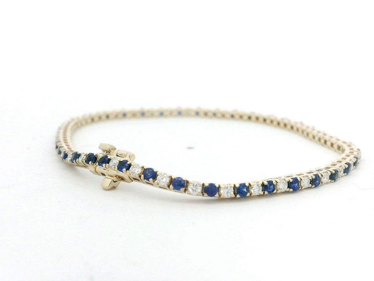 S.Kashi Diamond and Sapphire Tennis Bracelet