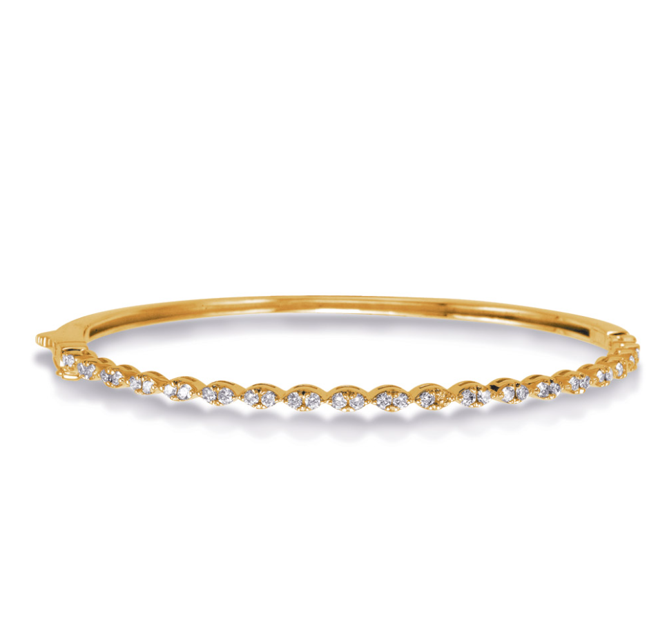 S.Kashi Scalloped Diamond Bangle Bracelet