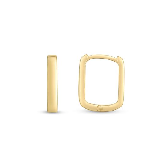 Royal Chain Square Huggie Hoop Earrings