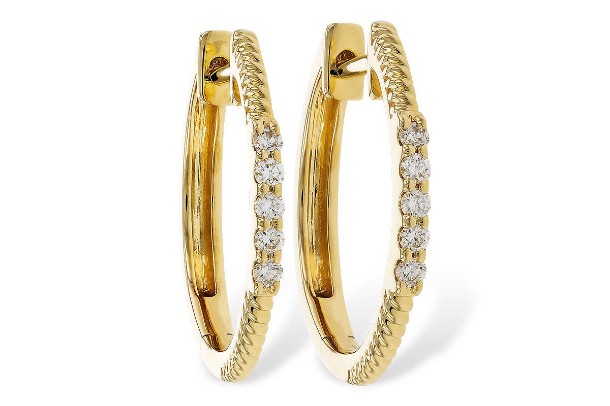 Allison Kaufman Diamond Rope Hoop Earrings