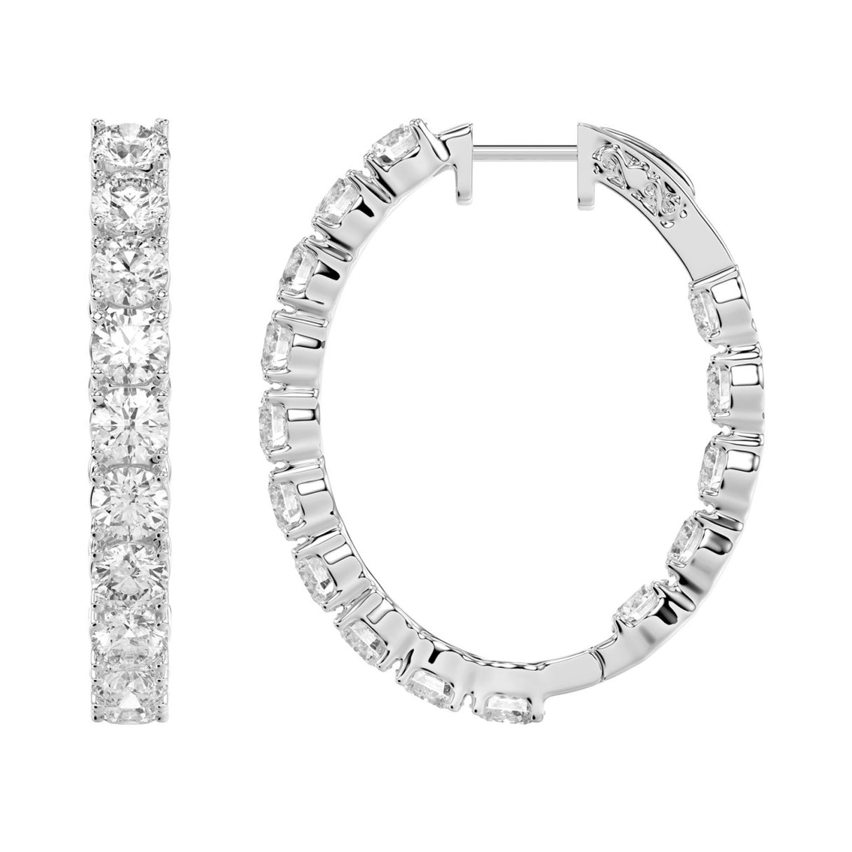 Ethos - Lab Diamond Hoop Earrings 7Ct