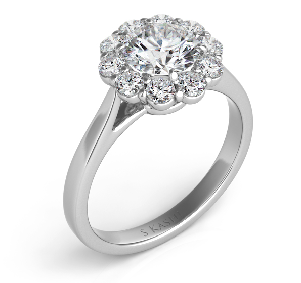 S.Kashi Diamond Halo Engagement Ring