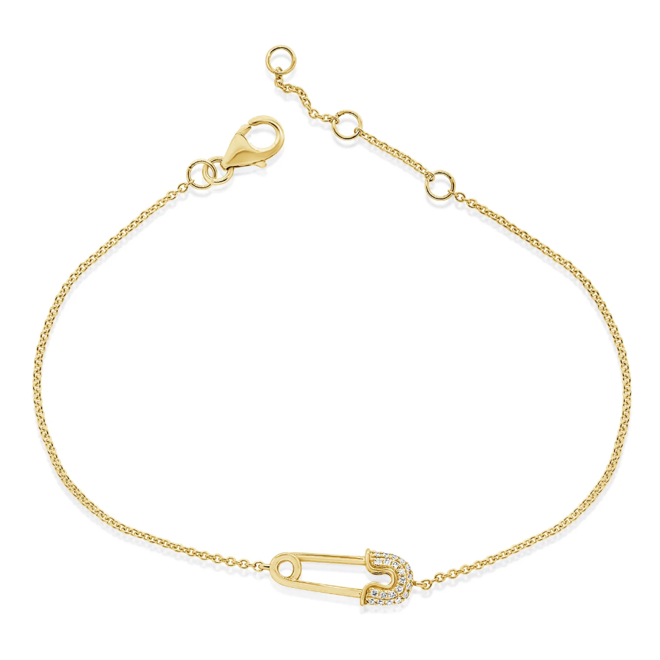 Sabrina Diamond Safety Pin Bracelet