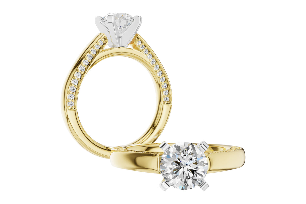 Allison Kaufman Cathedral Diamond Solitaire Ring