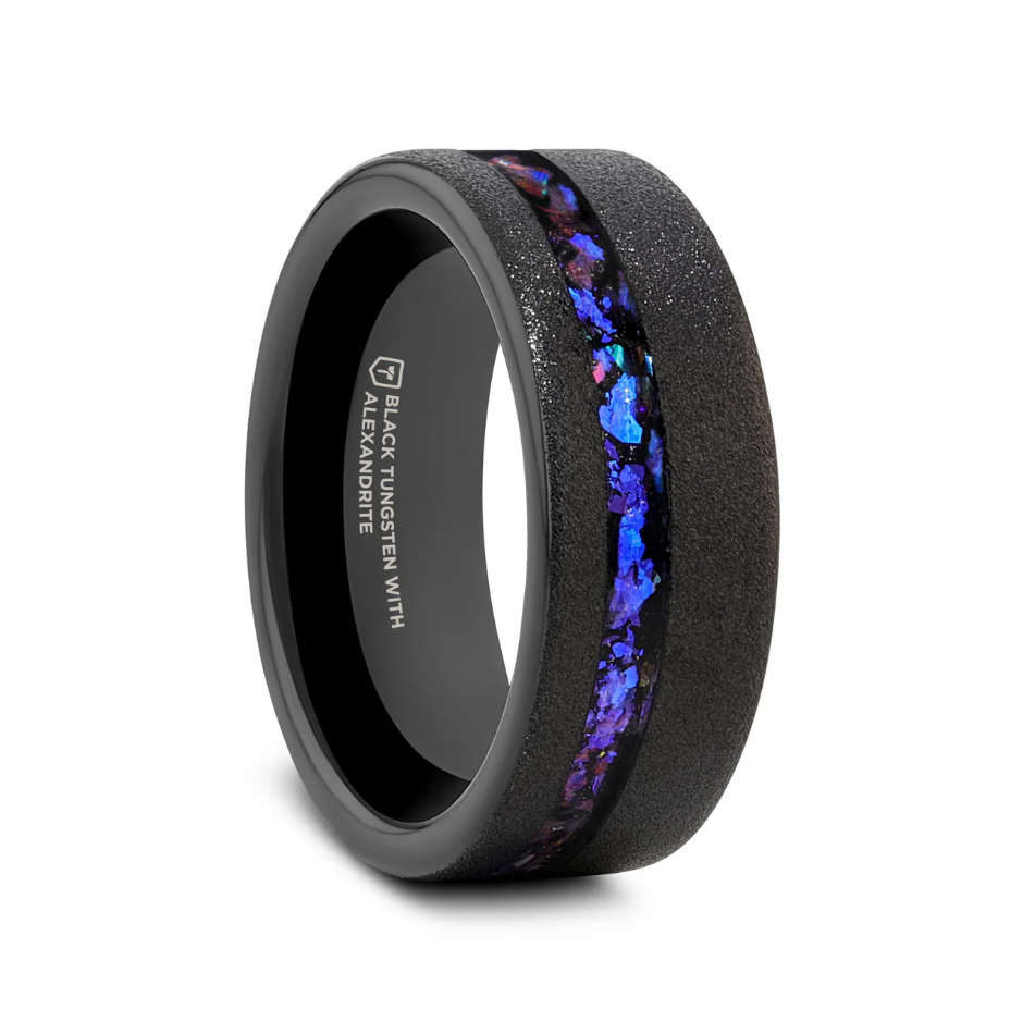 Thorsten Sandblasted Black Tungsten Ring