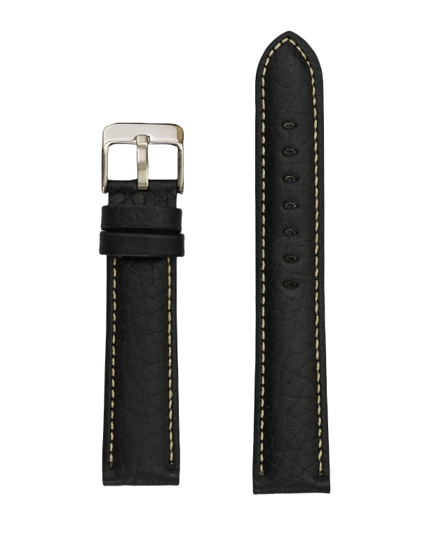 Hadley Roma Genuine Leather Watch Strap - Black