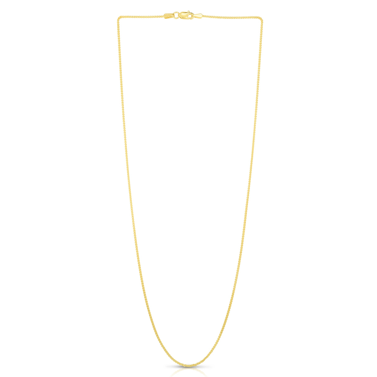 Yellow Gold Round Wheat Chain 18In