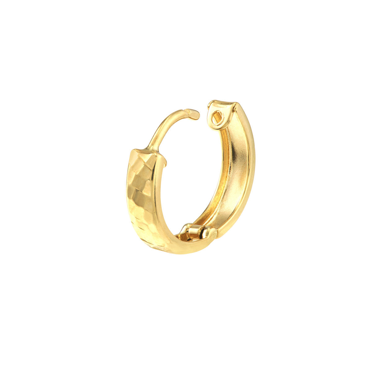 Midas Diamond Cut Pattern Round Hoop Earrings