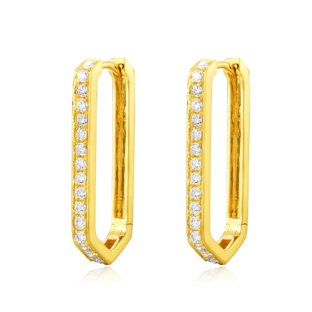 Prins Geometric Diamond Hoop Earrings