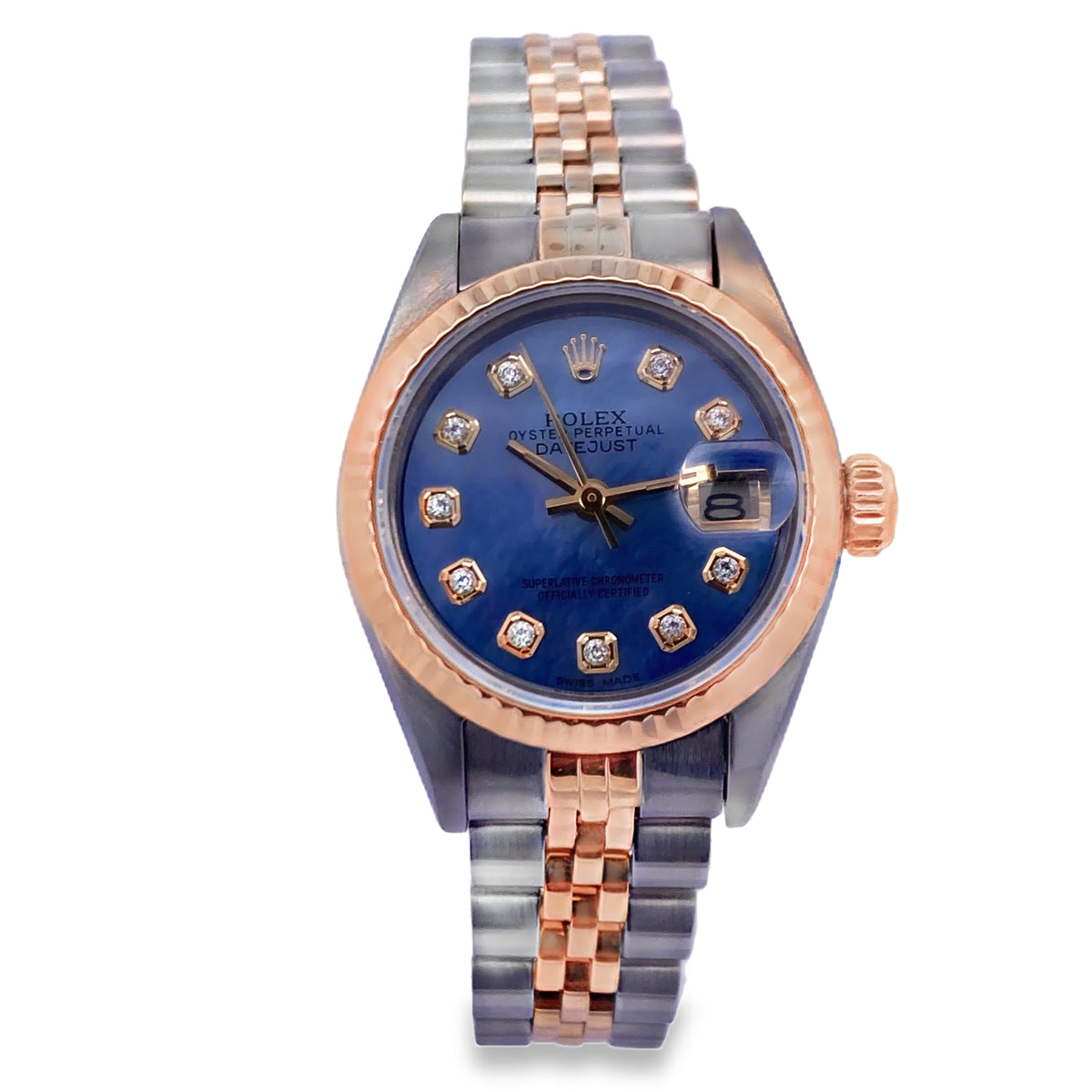 1984 Rolex Ladies Datejust 69173 Custom Mother-of-Pearl Diamond Dial 26mm