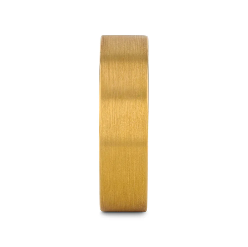 Thorsten AUDEN Gold Plated Flat Brushed Finished Tungsten Wedding Ring