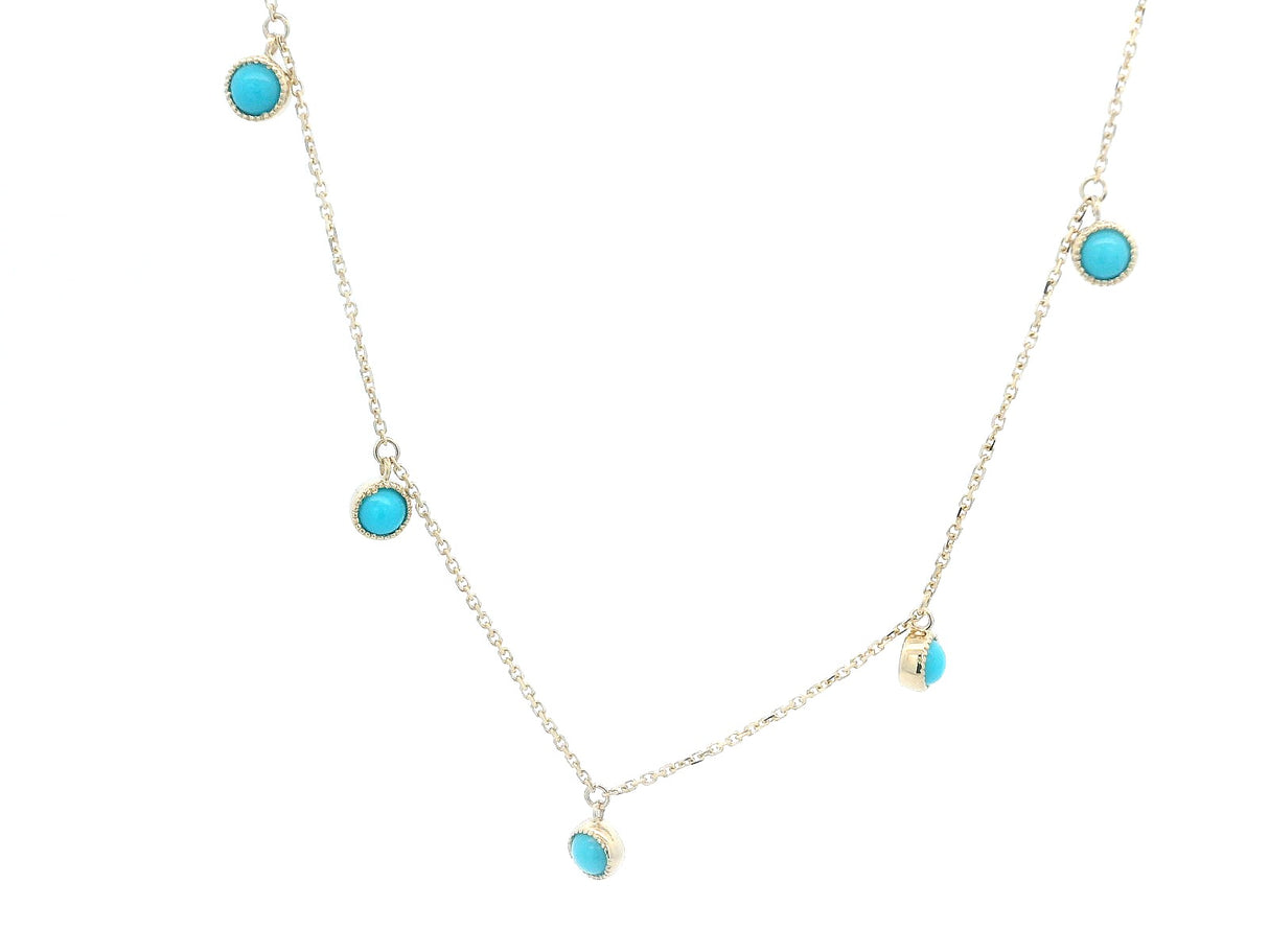 AGI Turquoise Dangle Station Necklace