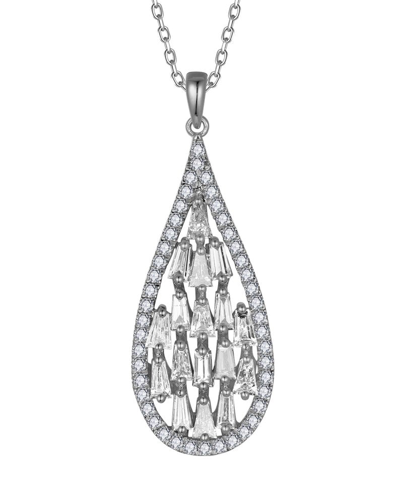 Diasun Baguette Diamond Teardrop Pendant