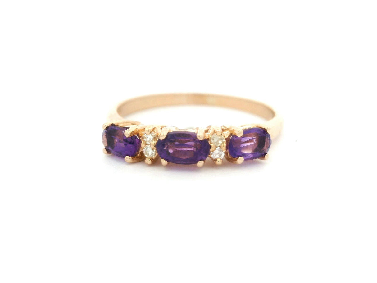 Estate Amethyst and Diamond Ring