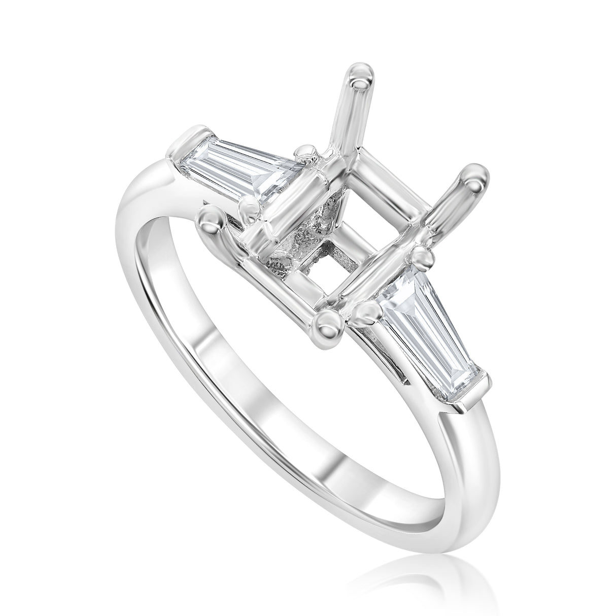 Nasbro Tapered Baguette Diamond Engagement Ring