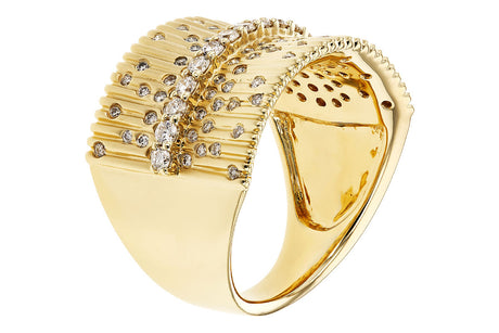 Allison Kaufman Grooved Satin Diamond Fashion Ring