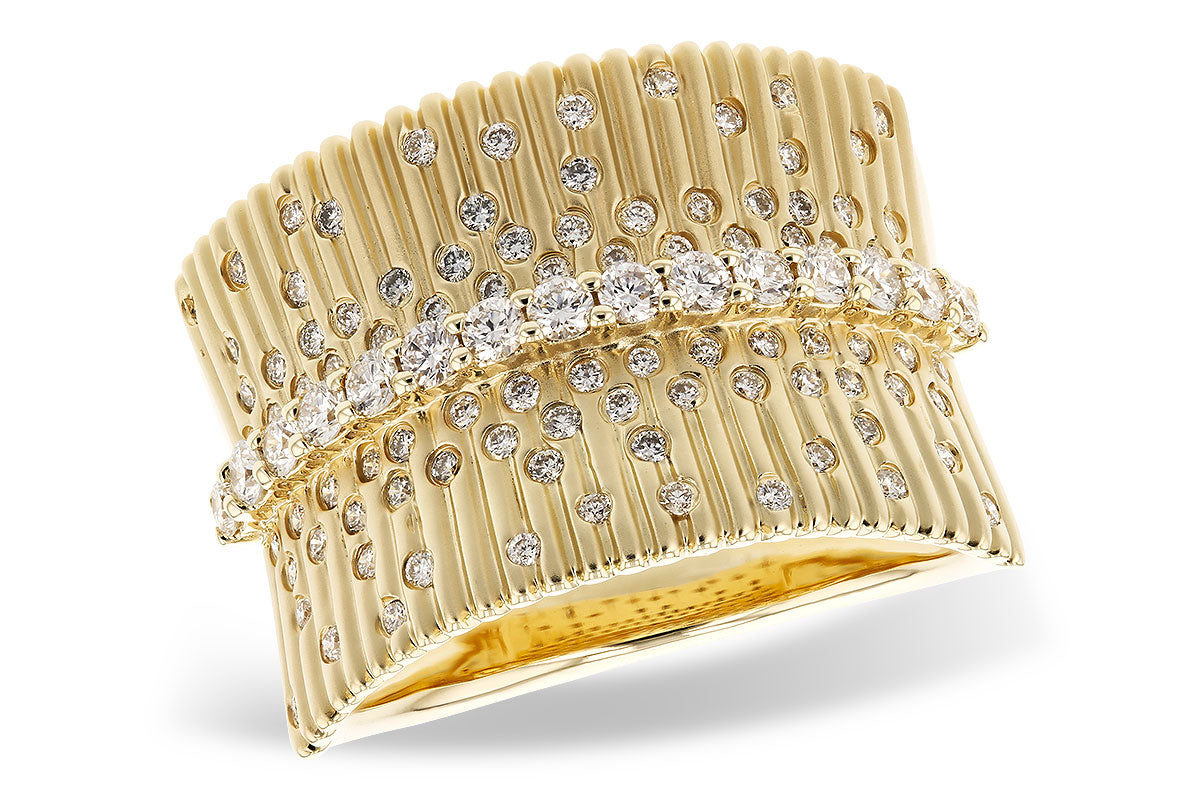 Allison Kaufman Grooved Satin Diamond Fashion Ring